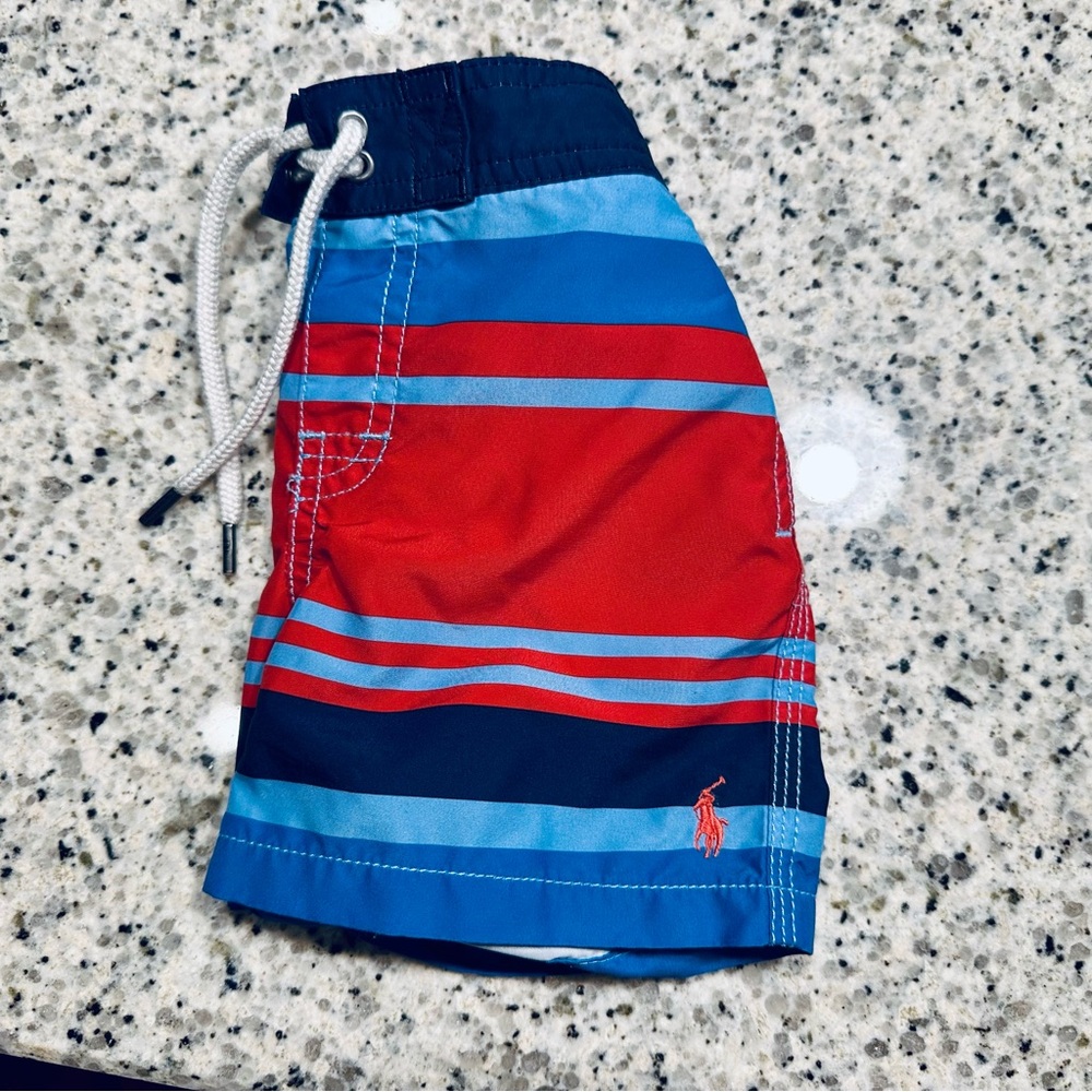 X 2 LIKE NEW/EUC Ralph Lauren Toddler Swim Trunks- Size 12 Months - Picture 8 of 13